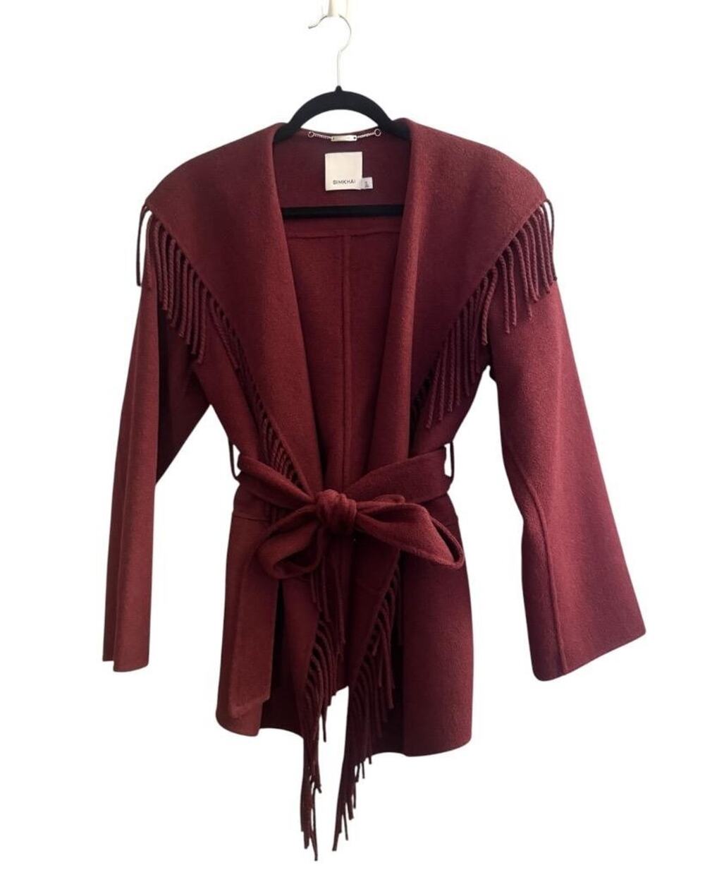 Simkhai Rowan Fringe Jacket Oxblood Women size XS